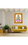 Goddess Lakshmi Photo Frame  10x14 Inches-Brown Wooden Frame for Home , Office & Temple Decoration and Gifting