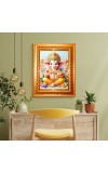 Lord ganesha Golden Designer Photo Frame | 10x14 Inch Religious Wall Hanging Frame for Home & Office Decoration | Hindu Deity Spiritual Gift Item