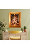 Lord hanuman Golden Designer Photo Frame | 10x14 Inch Religious Wall Hanging Frame for Home & Office Decoration | Hindu Deity Spiritual Gift Item
