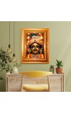 Divine krishna Golden Designer Photo Frame | 10x14 Inch Religious Wall Hanging Frame for Home & Office Decoration | Hindu Deity Spiritual Gift Item
