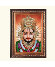 Sri Khatu Shyam Color Photo frame 10x14 Inch - Vibrant Religious Wall Art for Home ,Office Decor,Temple Decoration and Gifting.