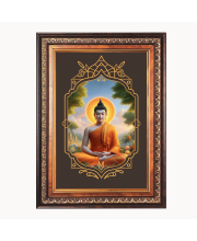 Lord Gautam Buddha Color Photo frame 10x14 Inch - Vibrant Religious Wall Art for Home ,Office Decor,Temple Decoration and Gifting.