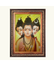Sri Dattatreya Swami Color Photo frame 10x14 Inch - Vibrant Religious Wall Art for Home ,Office Decor,Temple Decoration and Gifting.