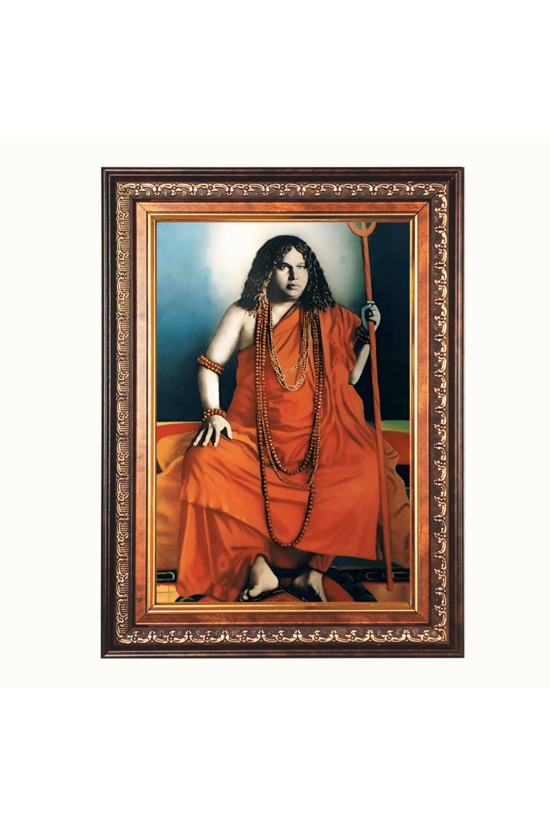 Sri Swami Pranabananda Color Photo frame 10x14 Inch - Vibrant Religious Wall Art for Home ,Office Decor,Temple Decoration and Gifting.