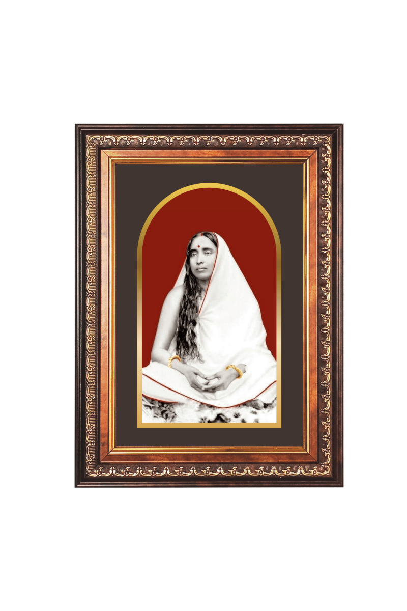 Sri Maa Sarada Devi Color Photo frame 10x14 Inch - Vibrant Religious Wall Art for Home ,Office Decor,Temple Decoration and Gifting.