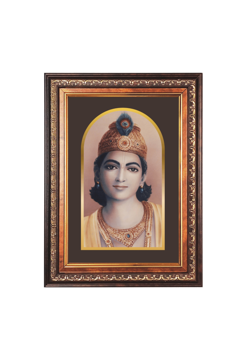 Sri Krishna Color Photo frame 10x14 Inch - Vibrant Religious Wall Art for Home ,Office Decor,Temple Decoration and Gifting.