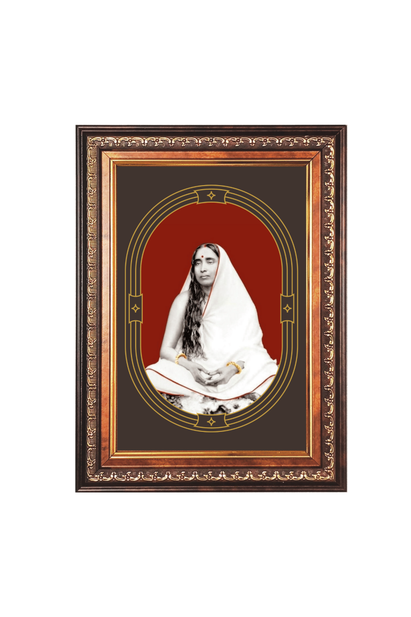Sri Maa Sarada Devi Color Photo frame 10x14 Inch - Vibrant Religious Wall Art for Home ,Office Decor,Temple Decoration and Gifting.