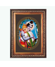 Sri Ram and Sri Hanuman Color Photo frame 10x14 Inch - Vibrant Religious Wall Art for Home ,Office Decor,Temple Decoration and Gifting.