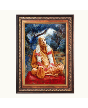 Shri Swami Prabhupada Color Photo frame 10x14 Inch - Vibrant Religious Wall Art for Home ,Office Decor,Temple Decoration and Gifting.