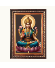 Sri Laxmi  Color Photo frame 10x14 Inch - Vibrant Religious Wall Art for Home ,Office Decor,Temple Decoration and Gifting.
