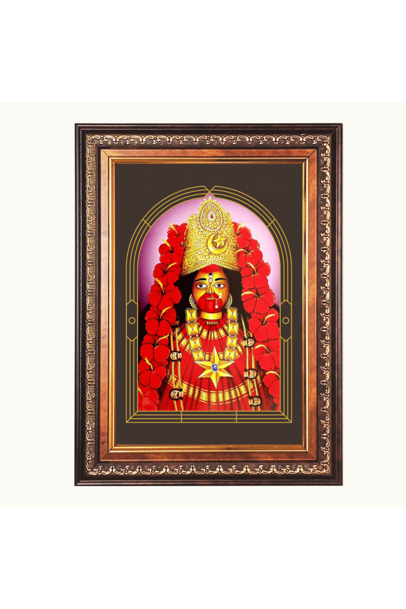 Sri Maa Kali Color Photo frame 10x14 Inch - Vibrant Religious Wall Art for Home ,Office Decor,Temple Decoration and Gifting.