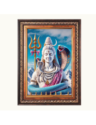 Lord Shiva  Color Photo frame 10x14 Inch - Vibrant Religious Wall Art for Home ,Office Decor,Temple Decoration and Gifting.