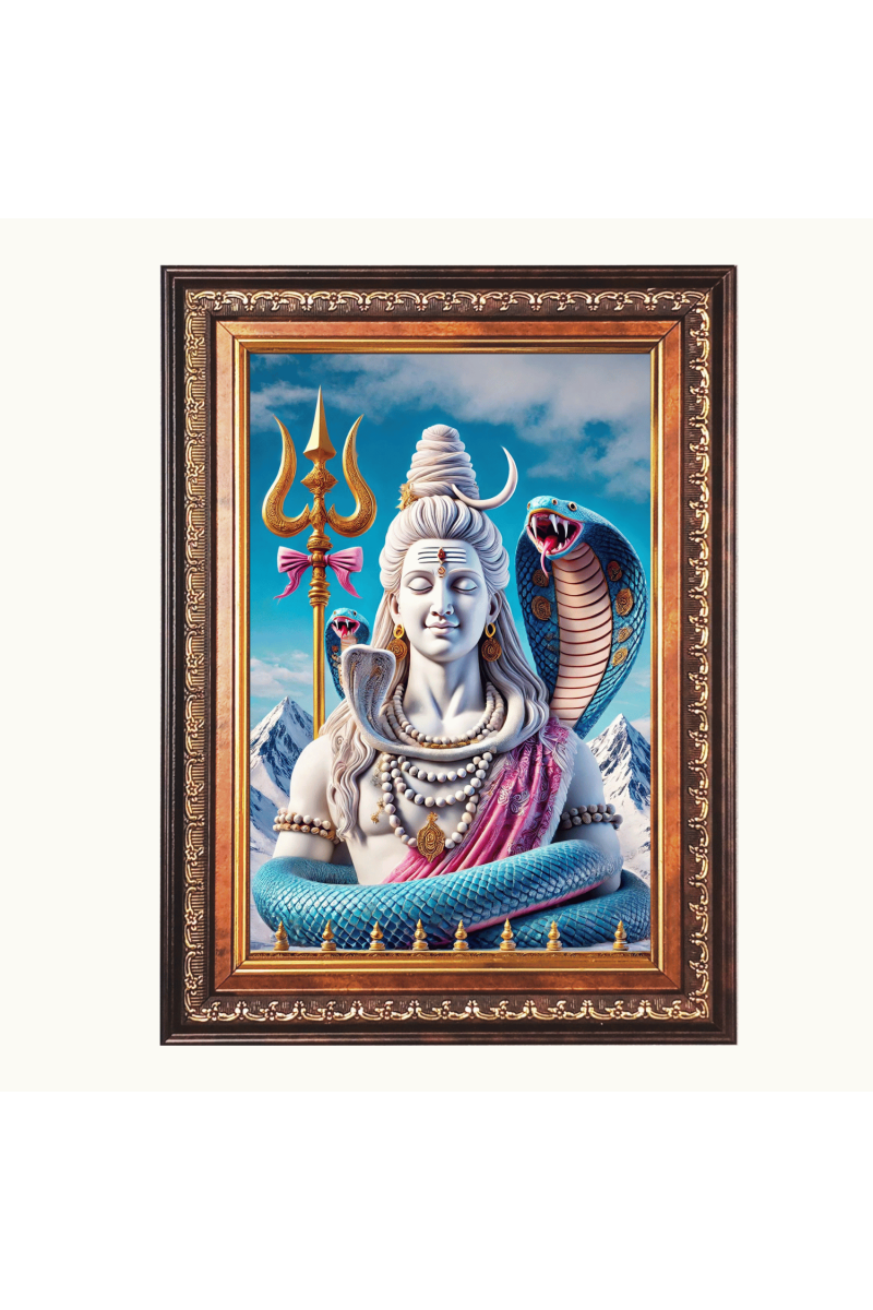 Lord Shiva  Color Photo frame 10x14 Inch - Vibrant Religious Wall Art for Home ,Office Decor,Temple Decoration and Gifting.