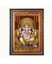 Sri Ganesh Color Photo frame 10x14 Inch - Vibrant Religious Wall Art for Home ,Office Decor,Temple Decoration and Gifting.