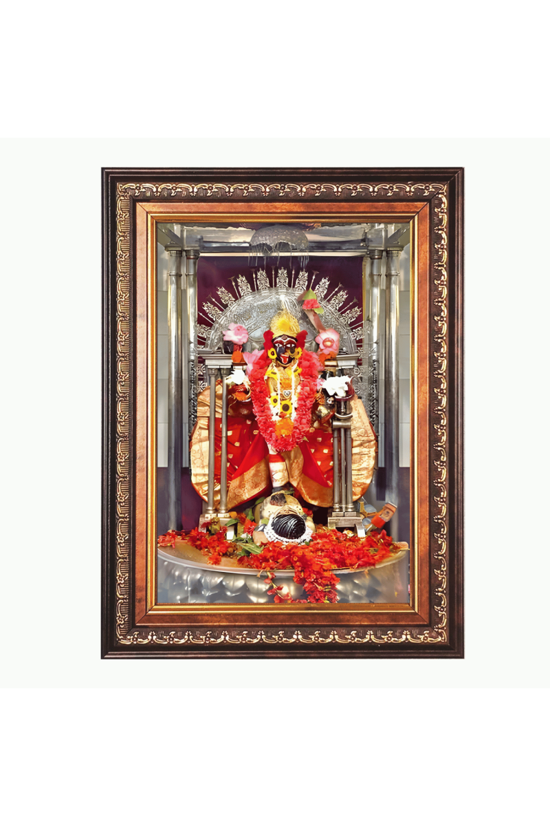 Sri Maa Kali Color Photo frame 10x14 Inch - Vibrant Religious Wall Art for Home ,Office Decor,Temple Decoration and Gifting.