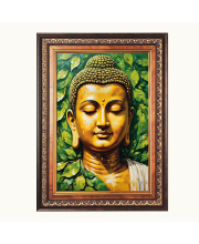 Lord Gautam Buddha Color Photo frame 10x14 Inch - Vibrant Religious Wall Art for Home ,Office Decor,Temple Decoration and Gifting.