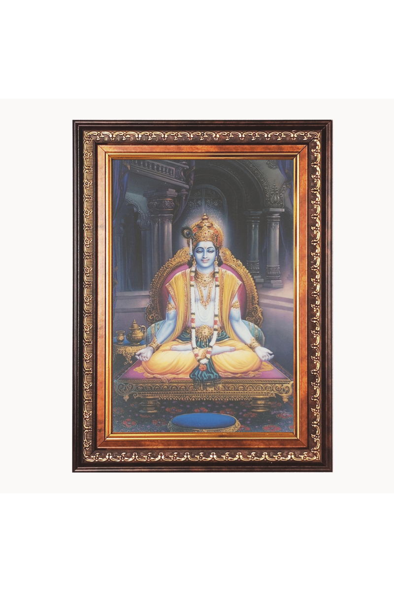 Shri Krishna Color Photo frame 10x14 Inch - Vibrant Religious Wall Art for Home ,Office Decor,Temple Decoration and Gifting.