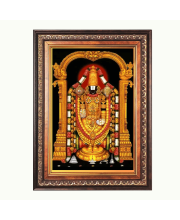 Sri Venkateswara Swamy Color Photo frame 10x14 Inch - Vibrant Religious Wall Art for Home ,Office Decor,Temple Decoration and Gifting.