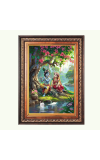 Sri Radha Krishna Color Photo frame 10x14 Inch - Vibrant Religious Wall Art for Home ,Office Decor,Temple Decoration and Gifting.