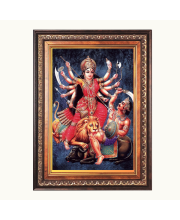 Sri Maa Durga Color Photo frame 10x14 Inch - Vibrant Religious Wall Art for Home ,Office Decor,Temple Decoration and Gifting.