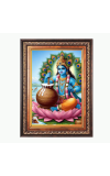 Sri Krishna Color Photo frame 10x14 Inch - Vibrant Religious Wall Art for Home ,Office Decor,Temple Decoration and Gifting.