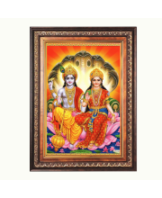 Sri Lakshmi Narayana  Color Photo frame 10x14 Inch - Vibrant Religious Wall Art for Home ,Office Decor,Temple Decoration and Gifting.