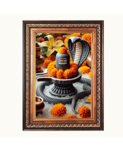 Lord Shiva lingam Color Photo frame 10x14 Inch - Vibrant Religious Wall Art for Home ,Office Decor,Temple Decoration and Gifting.