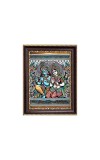 Sri Radha Krishna Digital Print Photo 6.7x8.7 inches - Vibrant Religious Desk And Wall Art for Home , Office and Temple Decor and Gifting.