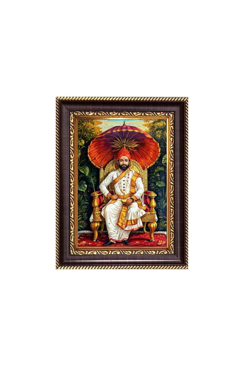 Chhatrapati Shivaji Maharaj Digital Print Photo 6.7x8.7 inches - Vibrant Religious Desk And Wall Art for Home , Office and Temple Decor and Gifting.