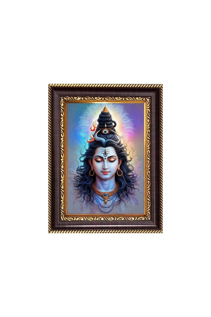 Lord Shiva Digital Print Photo 6.7x8.7 inches - Vibrant Religious Desk And Wall Art for Home , Office and Temple Decor and Gifting.