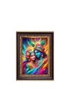 Sri Radha Krishna Digital Print Photo 6.7x8.7 inches - Vibrant Religious Desk And Wall Art for Home , Office and Temple Decor and Gifting.