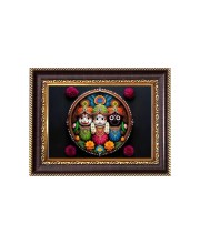 Sri Jagannath, Subhadra and Balaram Digital Print Photo 6.7x8.7 inches - Vibrant Religious Desk And Wall Art for Home , Office and Temple Decor and Gifting.