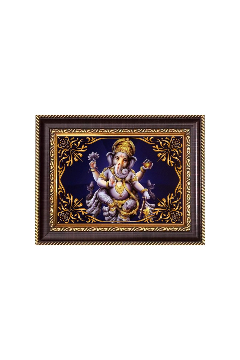 Sri Ganeshji Digital Print Photo 6.7x8.7 inches - Vibrant Religious Desk And Wall Art for Home , Office and Temple Decor and Gifting.