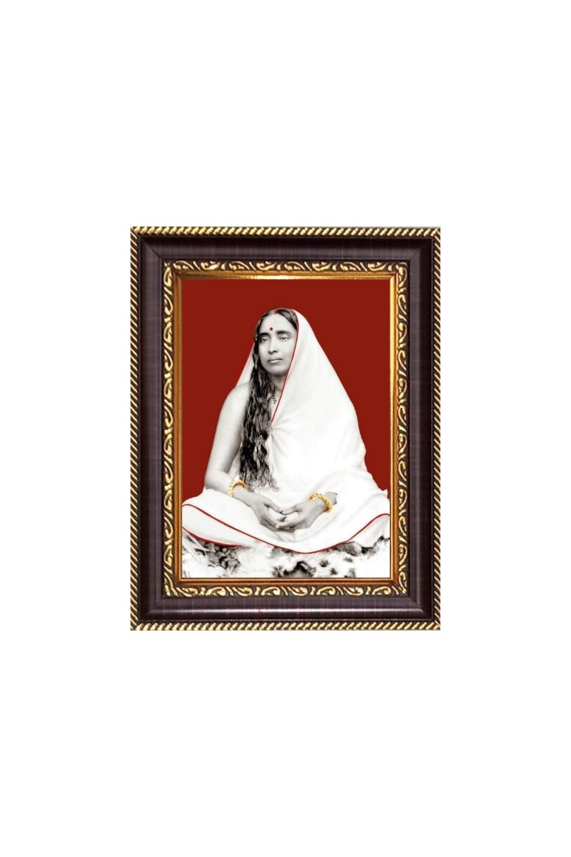 Sri Maa Sarada Devi Digital Print Photo 6.7x8.7 inches - Vibrant Religious Desk And Wall Art for Home , Office and Temple Decor and Gifting.