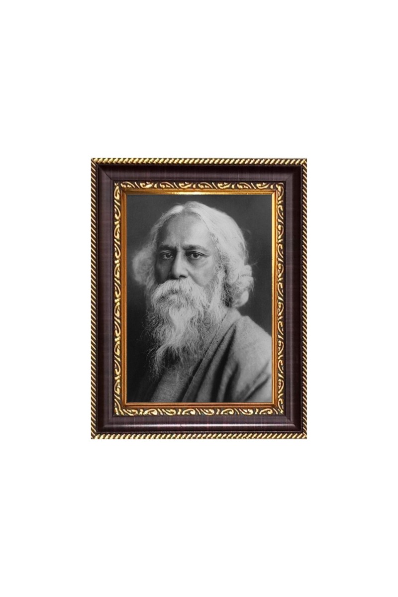 Rabindranath Tagore Digital Print Photo 6.7x8.7 inches - Vibrant Religious Desk And Wall Art for Home , Office and Temple Decor and Gifting.