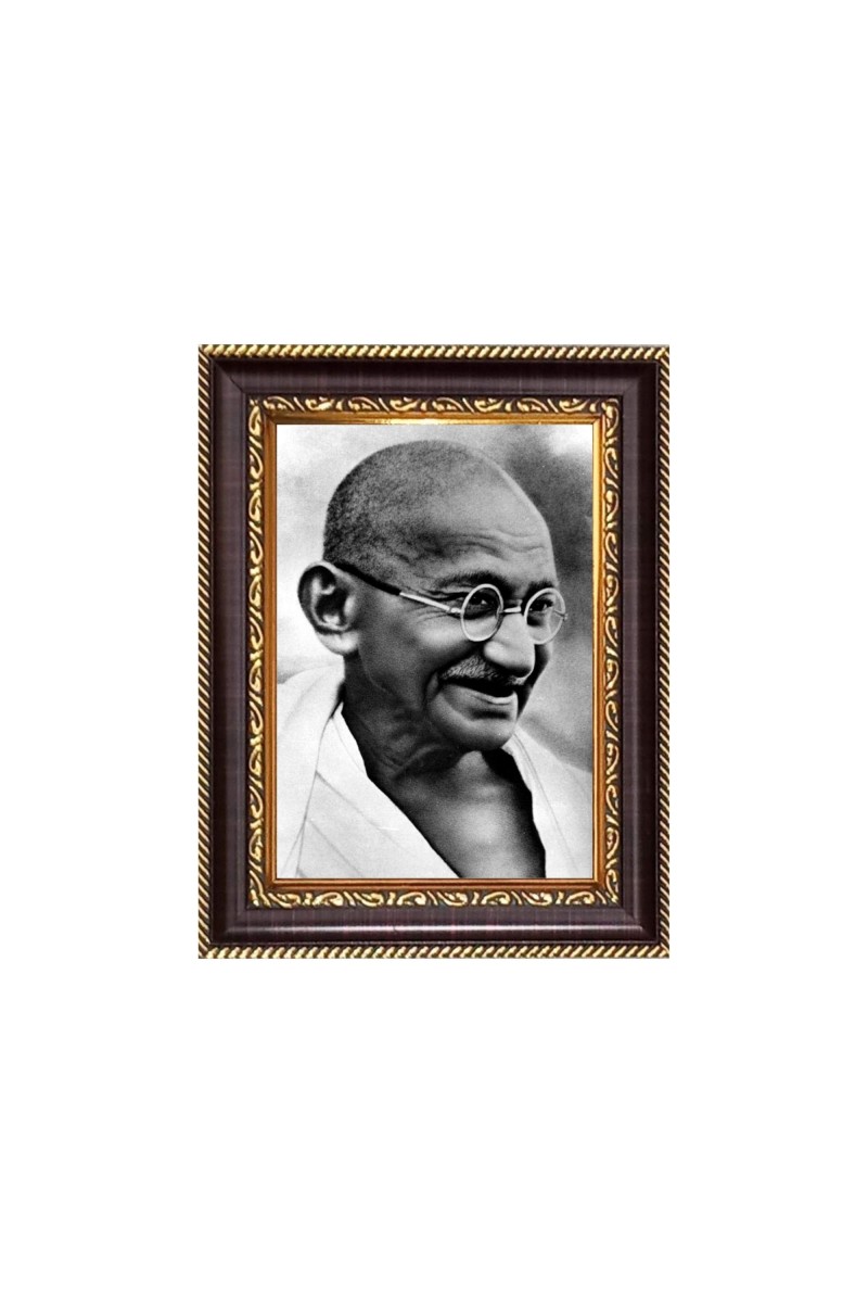 Mahatma Gandhi Digital Print Photo 6.7x8.7 inches - Vibrant Religious Desk And Wall Art for Home , Office and Temple Decor and Gifting.