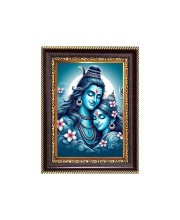 Lord Shiva and Mata Parvati Digital Print Photo 6.7x8.7 inches - Vibrant Religious Desk And Wall Art for Home , Office and Temple Decor and Gifting.