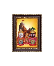 Sri Jagannath, Subhadra and Balaram Digital Print Photo 6.7x8.7 inches - Vibrant Religious Desk And Wall Art for Home , Office and Temple Decor and Gifting.