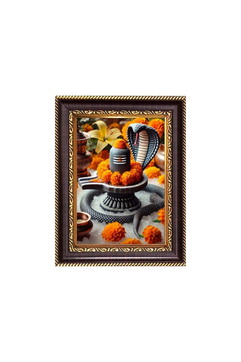 Lord Shiva lingam Digital Print Photo 6.7x8.7 inches - Vibrant Religious Desk And Wall Art for Home , Office and Temple Decor and Gifting.