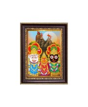 Sri Jagannath, Subhadra and Balaram Digital Print Photo 6.7x8.7 inches - Vibrant Religious Desk And Wall Art for Home , Office and Temple Decor and Gifting.