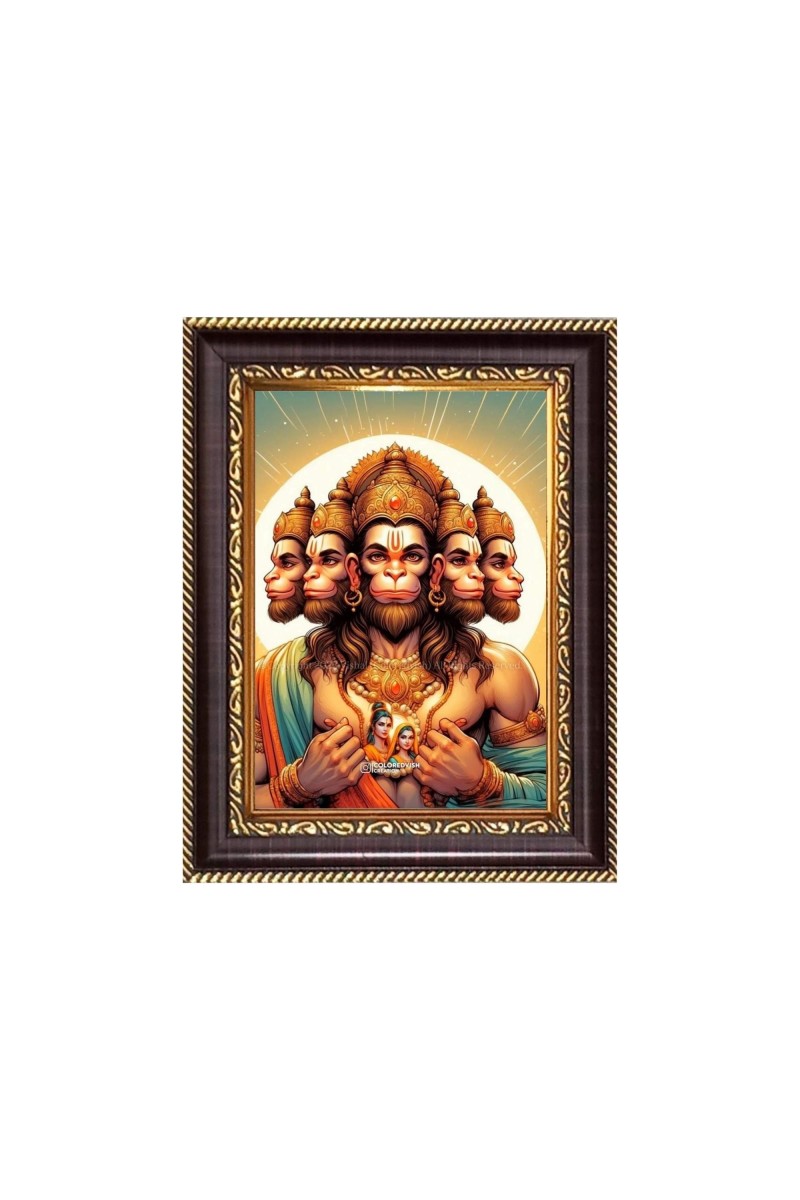 Sri Hanuman Digital Print Photo 6.7x8.7 inches - Vibrant Religious Desk And Wall Art for Home , Office and Temple Decor and Gifting.