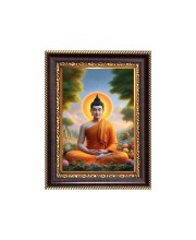 Lord Gautam Buddha Digital Print Photo 6.7x8.7 inches - Vibrant Religious Desk And Wall Art for Home , Office and Temple Decor and Gifting.