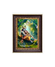 Sri Radha Krishna Digital Print Photo 6.7x8.7 inches - Vibrant Religious Desk And Wall Art for Home , Office and Temple Decor and Gifting.