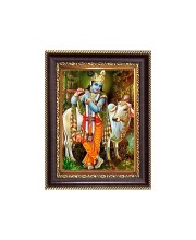 Sri Krishna Digital Print Photo 6.7x8.7 inches - Vibrant Religious Desk And Wall Art for Home , Office and Temple Decor and Gifting.