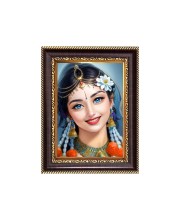 Sri Radha Digital Print Photo 6.7x8.7 inches - Vibrant Religious Desk And Wall Art for Home , Office and Temple Decor and Gifting.