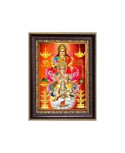 Sri Maa Lakshmi, Sri Ganeshji and Sri Maa Saraswati Digital Print Photo 6.7x8.7 inches - Vibrant Religious Desk And Wall Art for Home , Office and Temple Decor and Gifting.