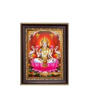 Sri Maa Lakshmi Digital Print Photo 6.7x8.7 inches - Vibrant Religious Desk And Wall Art for Home , Office and Temple Decor and Gifting.