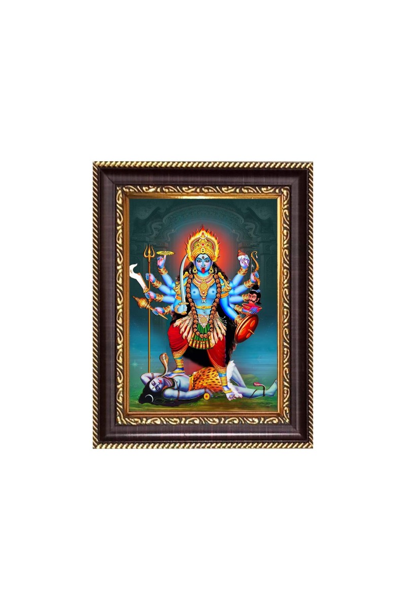 Sri Maa Kali Digital Print Photo 6.7x8.7 inches - Vibrant Religious Desk And Wall Art for Home , Office and Temple Decor and Gifting.