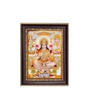 Sri Maa Lakshmi, Sri Ganeshji, Sri Maa Saraswati and Kuber Digital Print Photo 6.7x8.7 inches - Vibrant Religious Desk And Wall Art for Home , Office and Temple Decor and Gifting.