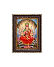 Sri Veera Lakshmi Mata Digital Print Photo 6.7x8.7 inches - Vibrant Religious Desk And Wall Art for Home , Office and Temple Decor and Gifting.
